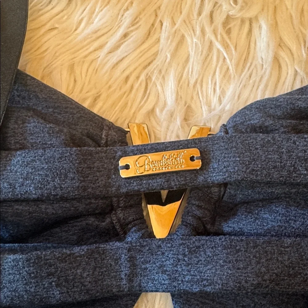 Bombshell Sportswear Navy Blue and Gold Top - Picture 4 of 7